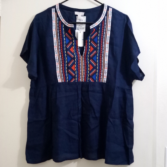 NWT Women's Cupio Blush Boho Embroidered Blouse - Picture 1 of 5